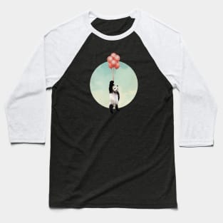 Pandaloons - Panda Bear floating with red balloons Baseball T-Shirt